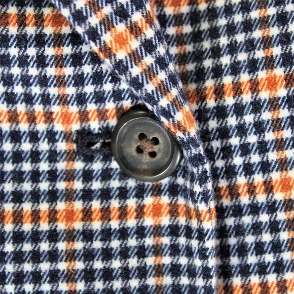 Merona | Blue, White, & Orange Plad Pattern Blazer - Picture 4 of 7